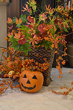 Kreative Halloweendekoration mit Kürbis