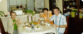 Essen mit der Gastfamilie